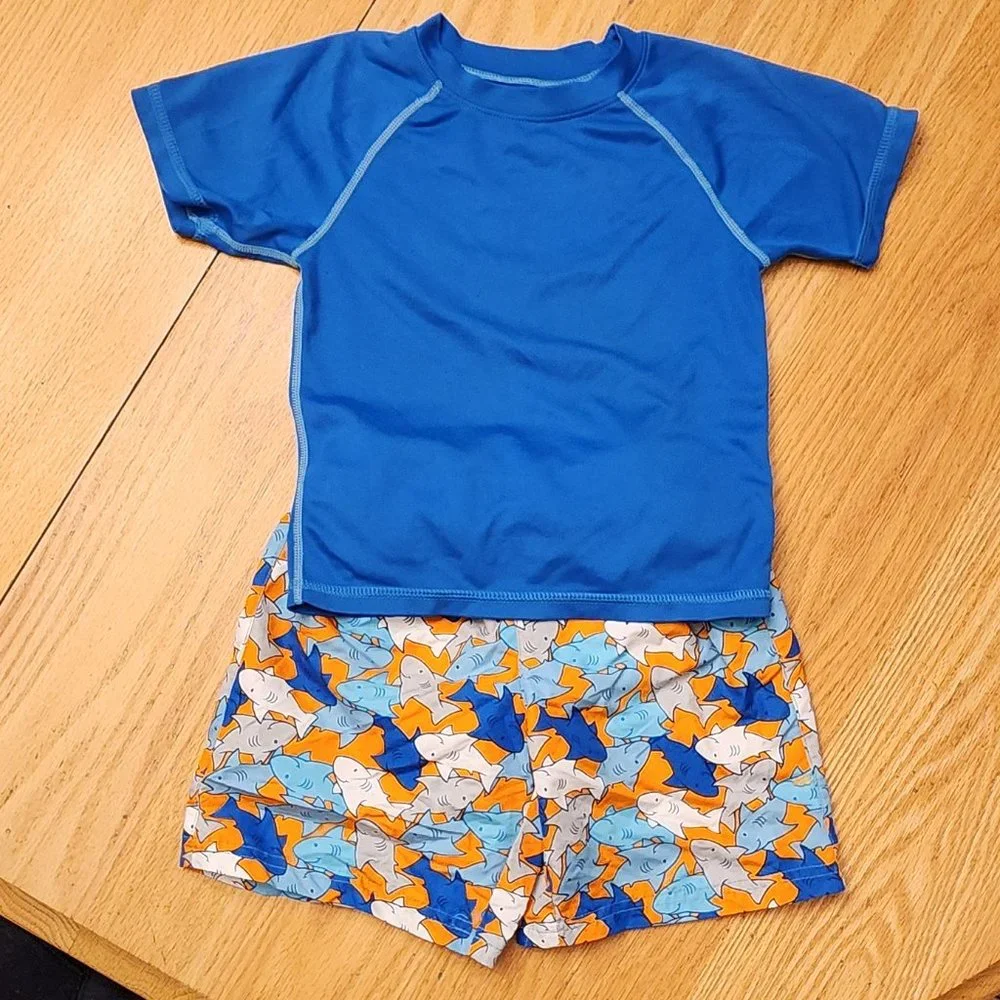 Kanu/Wippette Toddler Rashgaurd & Swim Trunk Set Size 4T